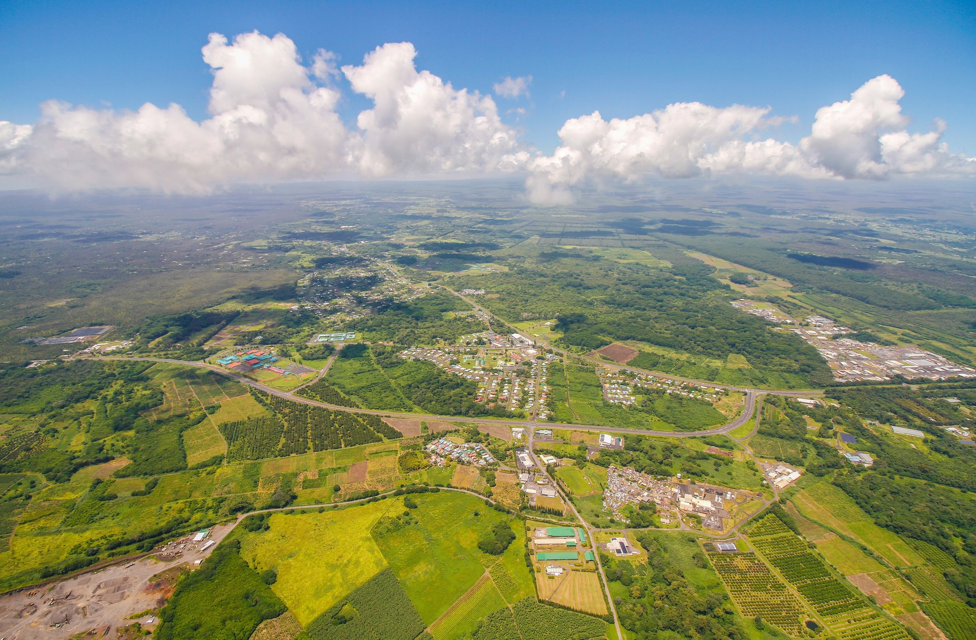 Aerial view of the landscape of Big Island, Hawaii